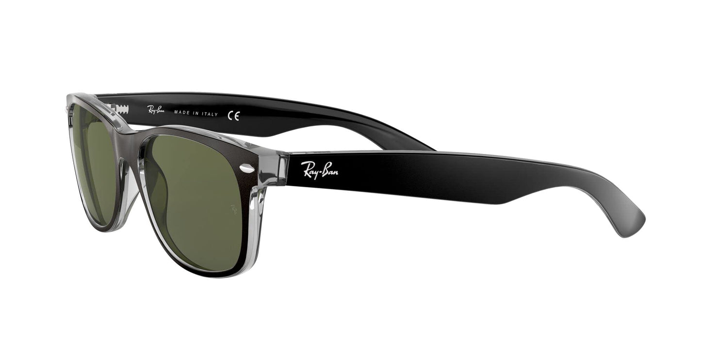 Ray-Ban Unisex RB2132 New Wayfarer Square Sunglasses, Rubber Black/G-15 Green, 55 mmRay-Ban Unisex RB2132 New Wayfarer Square Sunglasses, Rubber Black/G-15 Green, 55 mm