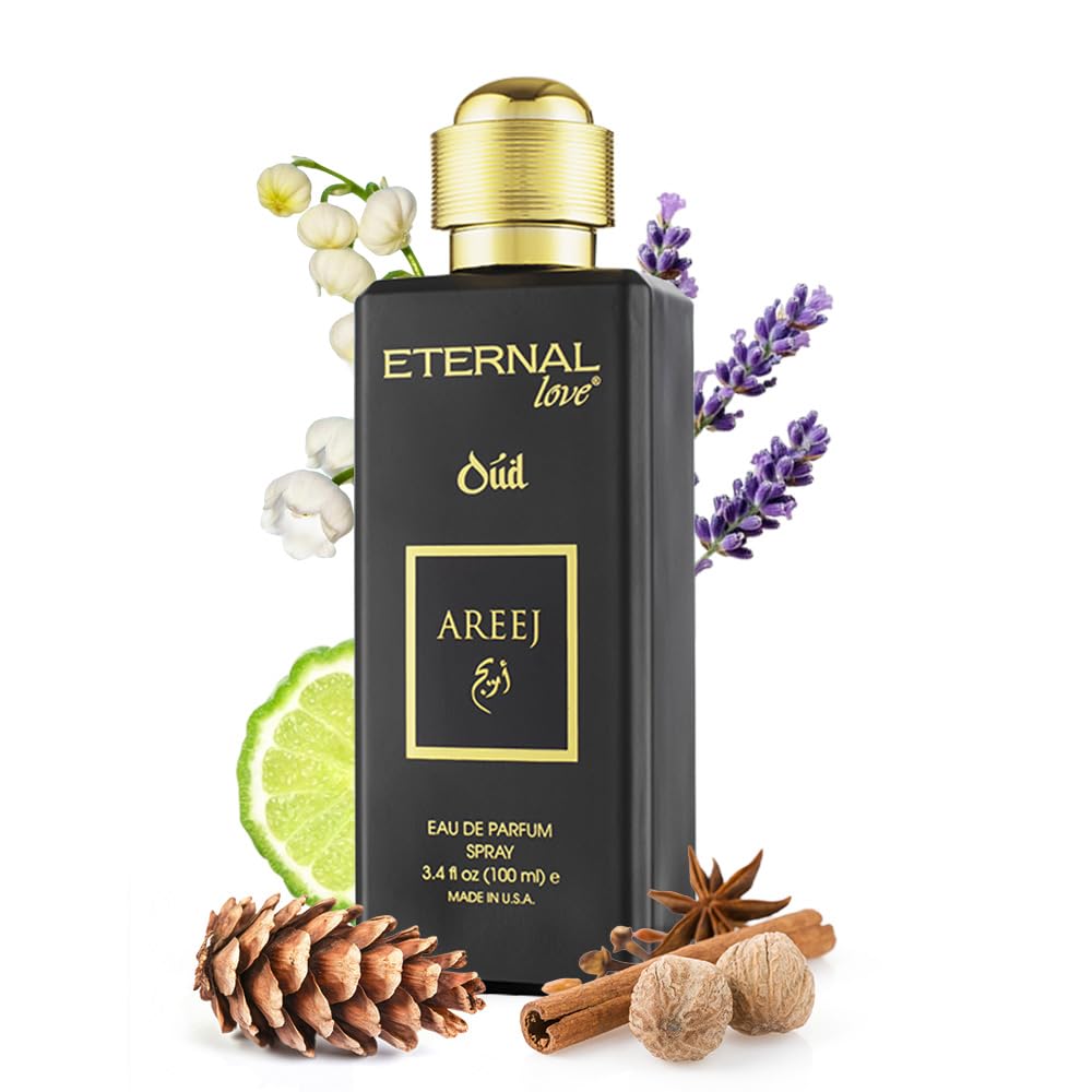 Eternal Love Amber Oud - Long Lasting Unisex Eau de Parfum - Warm Woody Oriental Fragrance with Oud & Amber - Dubai Inspired Arabic Scent - 3.4oz