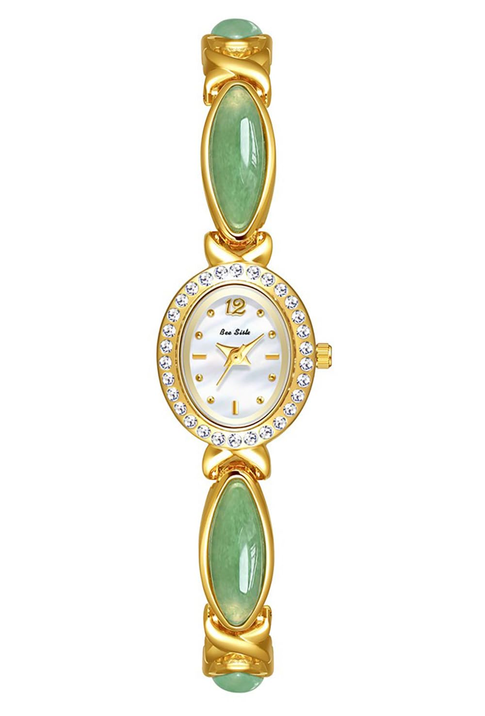 LOREO Elegant Women’s Gold Bracelet Watch Vintage Oval Dial, Waterproof Quartz Movement, Small Face Dress Watch for Ladies