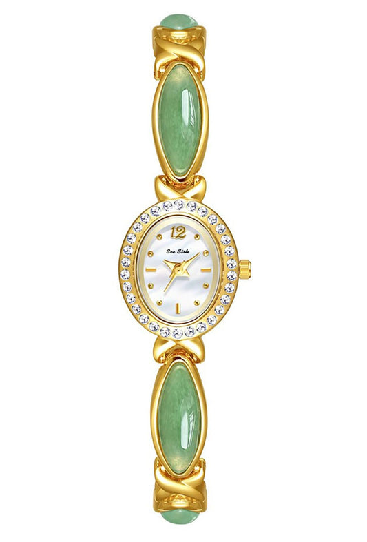 LOREO Elegant Women’s Gold Bracelet Watch Vintage Oval Dial, Waterproof Quartz Movement, Small Face Dress Watch for Ladies
