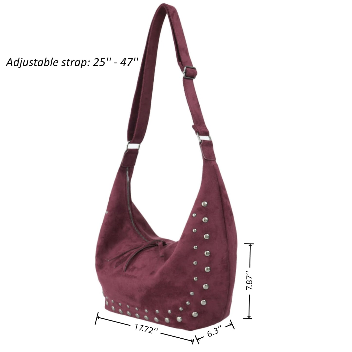 Swgsdh&Hyls Suede Hobo Bags for Women-Studded Tote Purse-Shoulder Handbag