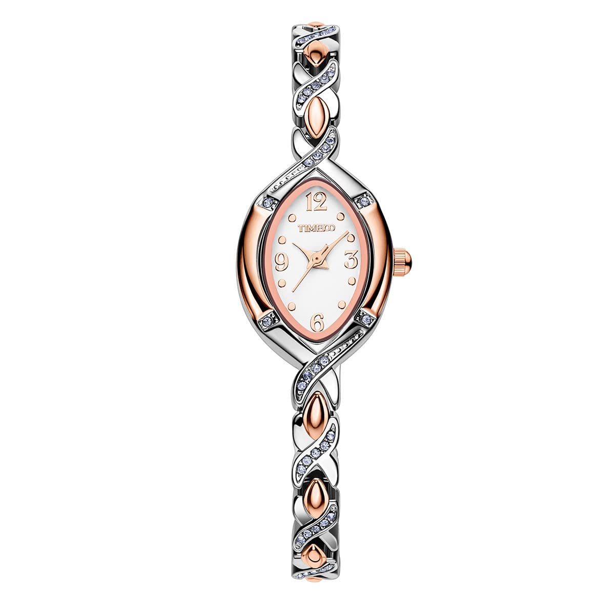 TIME100 Women's Bracelet Watches Ladies Quartz Wrist Watch with Green Dial Bezel with Crystals in Movement Bracelet Strap with Diamonds Waterproof