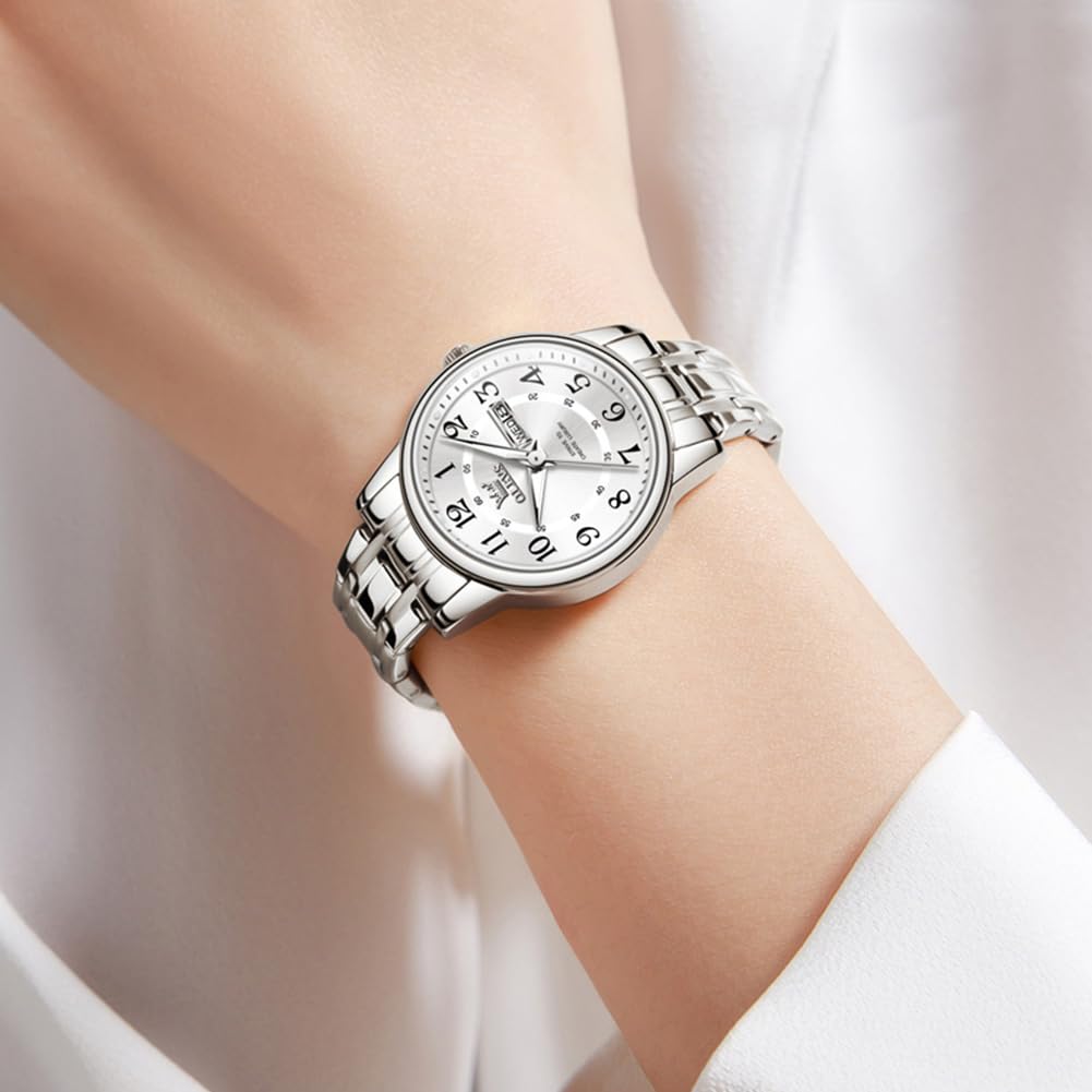 OLEVS Watch for Women Luxury Fashion Diamond Classic Arabic Dial Wrist Women's Watches with Date Waterproof Stainless Steel Quartz Ladies Watch