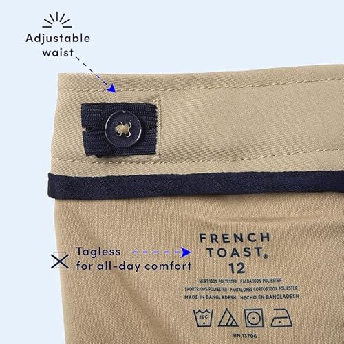 French Toast Girls' Adjustable Waist 2-Tab Scooter, Khaki, 3T