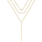 Turandoss Dainty Layered Choker Necklace, Handmade Y Pendant Necklace Multilayer Bar Disc Necklace Adjustable Layering Choker Necklaces for Women