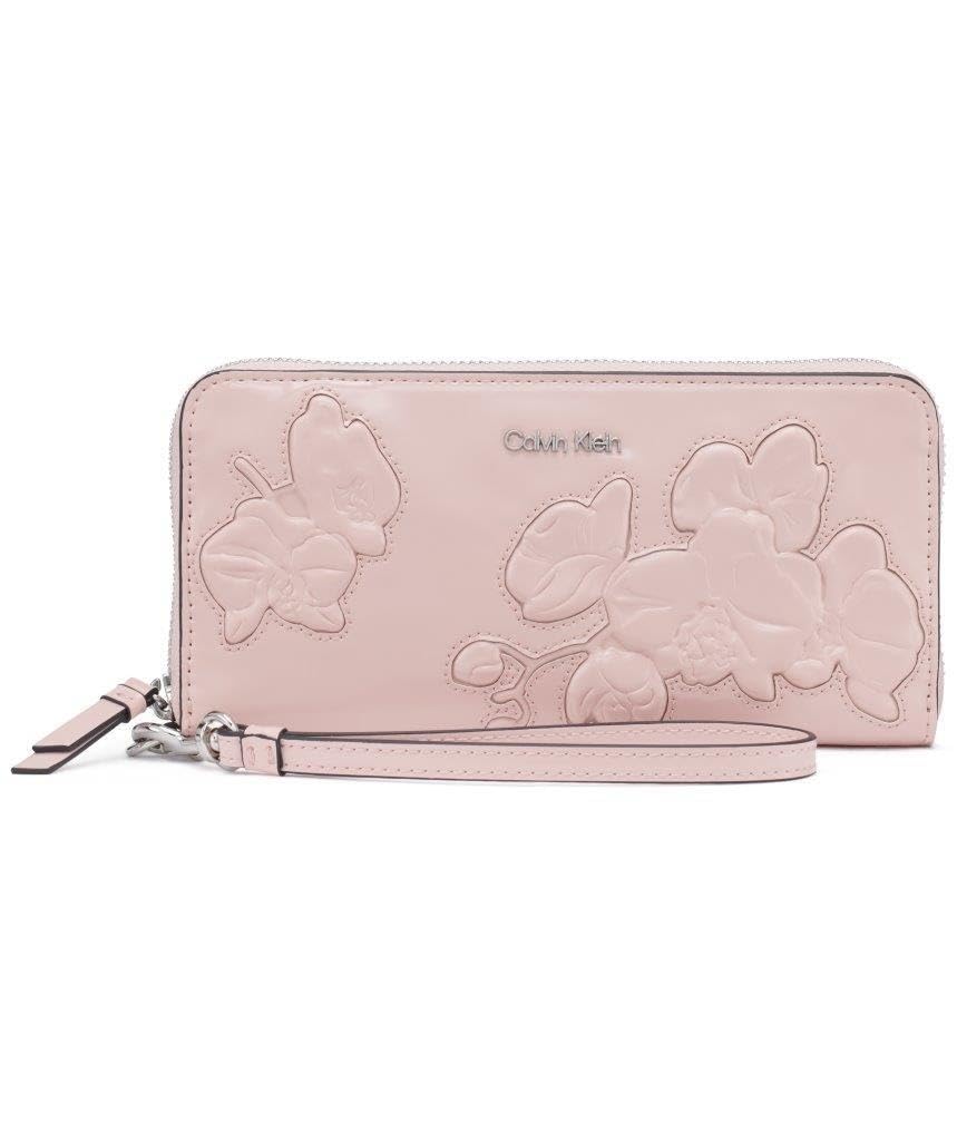 Calvin Klein Women's Key Item Saffiano Continental Zip Around Wallet With Wristlet Strap