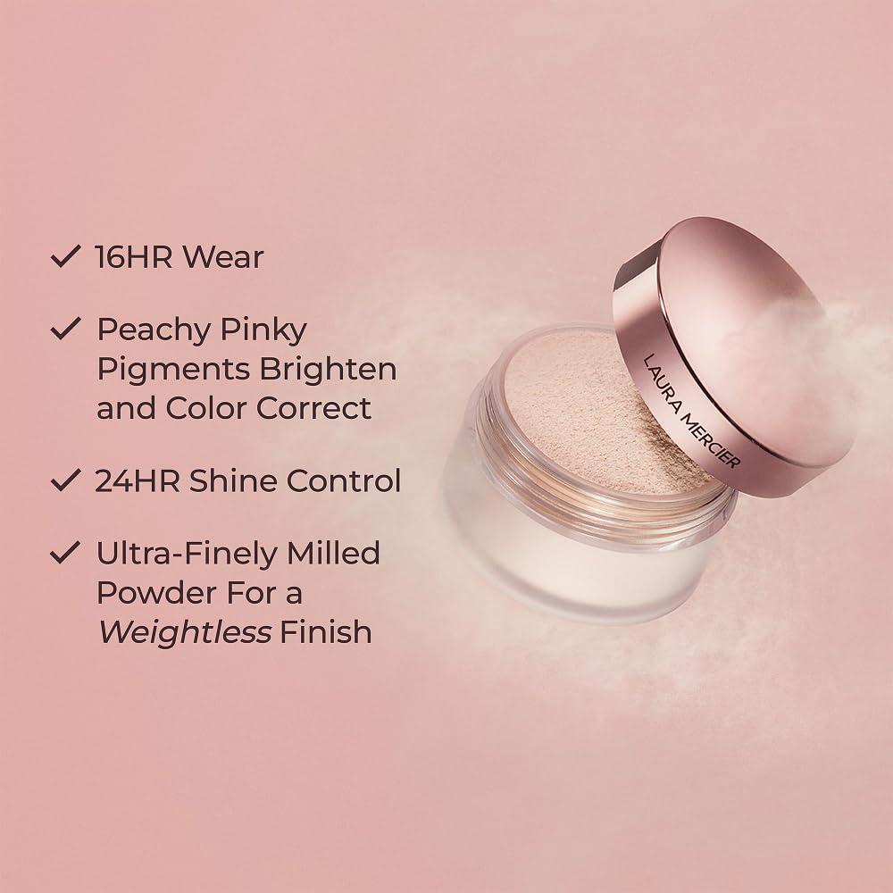 Laura Mercier Translucent Loose Setting Powder, 24HR Shine Control, Soft Matte Finish, Long-Lasting Wear, Normal to Oily Skin, 4 Shades for Virtually All Skin Tones, Artistry Icons Set