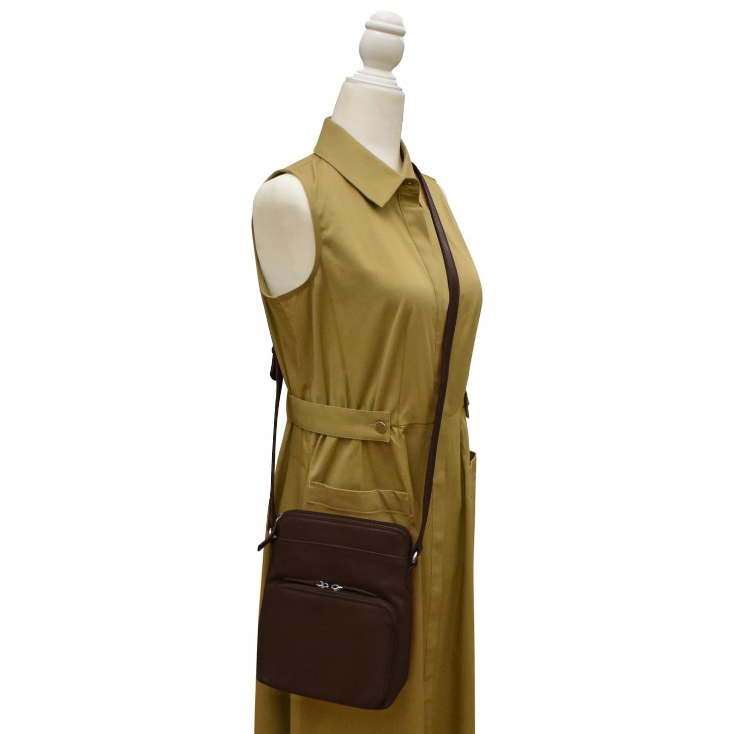 ili New York Genuine Leather Crossbody Bags for Women - Premium RFID Blocking Shoulder Bag Organizer with Adjustable Strap