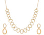 Nilu's Collection American Diamond Stone Studded | Rose Gold/Silver Plated | Anti Tarnish Jewellery Set for Women | Matching Earrings Perfect for Weddings and Special Occasions