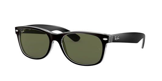Ray-Ban Unisex RB2132 New Wayfarer Square Sunglasses, Rubber Black/G-15 Green, 55 mmRay-Ban Unisex RB2132 New Wayfarer Square Sunglasses, Rubber Black/G-15 Green, 55 mm
