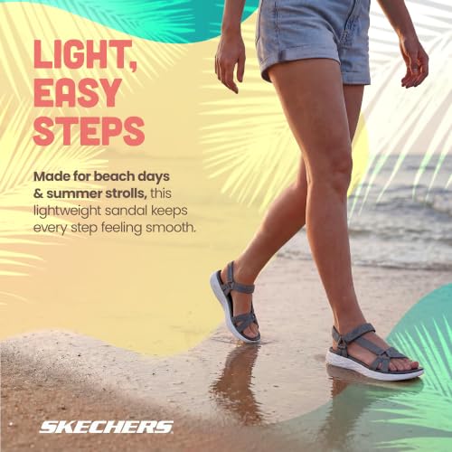 Skechers womens On-the-go 600 - Brilliancy Sport Sandal, Natural, 8 USSkechers womens On-the-go 600 - Brilliancy Sport Sandal, Natural, 8 US