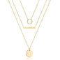 Turandoss Dainty Layered Choker Necklace, Handmade Y Pendant Necklace Multilayer Bar Disc Necklace Adjustable Layering Choker Necklaces for Women