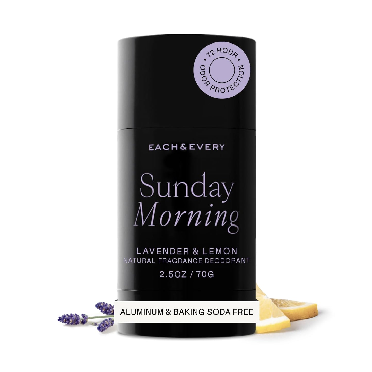 Each & Every Aluminum Free Deodorant for Women & Men – Fragrance-Free 72-Hr Odor Protection, Natural Non-Toxic Deodorant for Sensitive Skin, EWG Verified, No Baking Soda - Unscented, 2.5oz