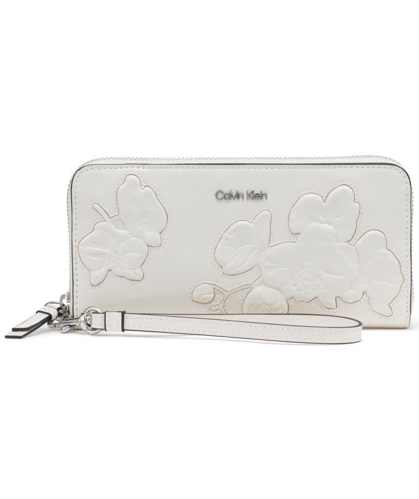 Calvin Klein Women's Key Item Saffiano Continental Zip Around Wallet With Wristlet Strap