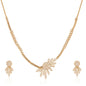 Nilu's Collection American Diamond Stone Studded | Rose Gold/Silver Plated | Anti Tarnish Jewellery Set for Women | Matching Earrings Perfect for Weddings and Special Occasions