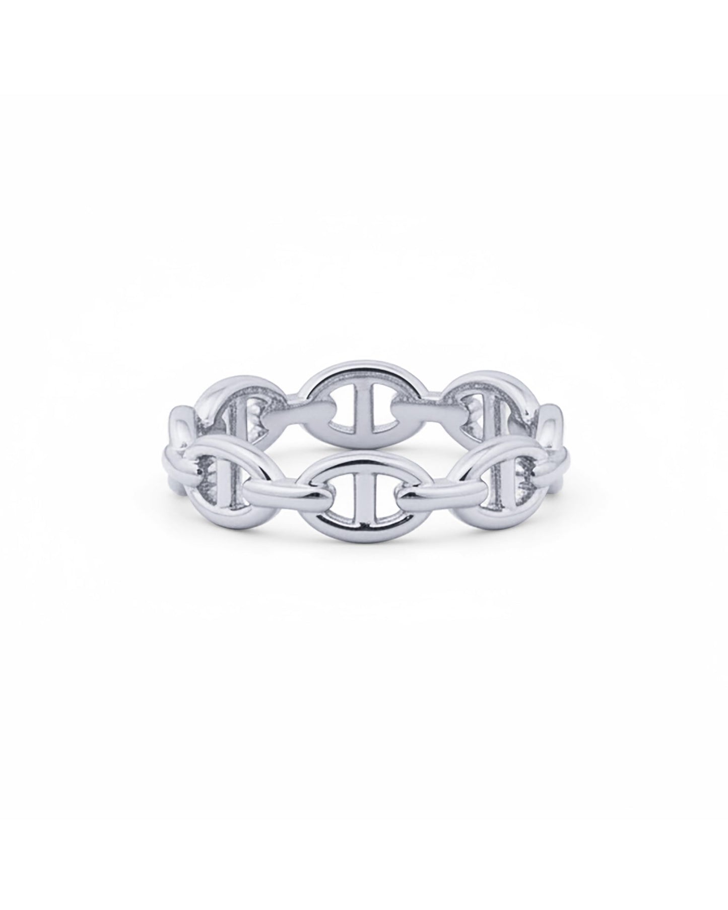 PAVOI Waterproof Link Ring - 14K Gold Plated Link Chain Ring for Women - Stackable Stainless Steel Thin Trendy Jewelry