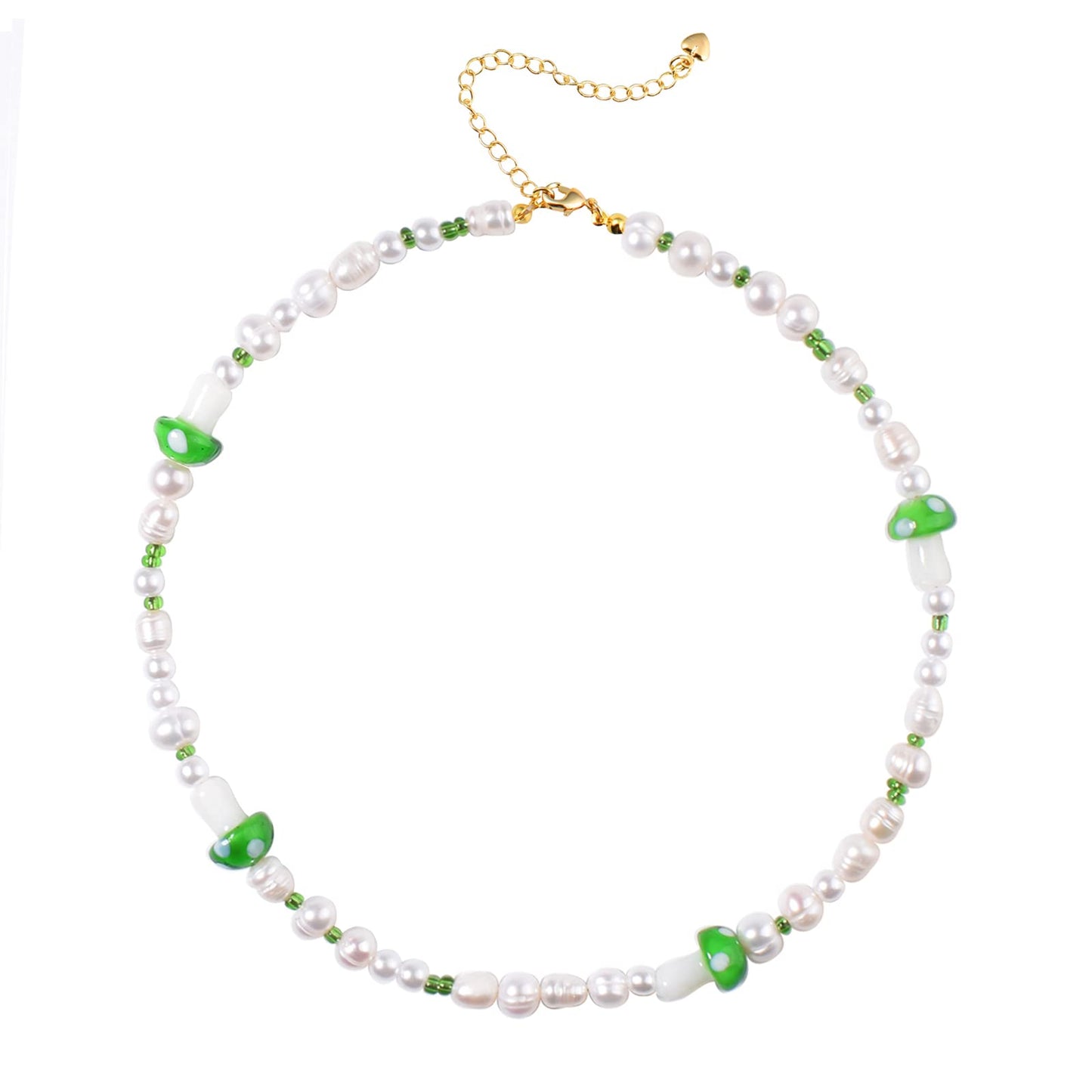 Natural Freshwater Pearl Fun Flirty Beaded Choker Necklace Handmade Summer Boho Jewlery Gifts for Women Teen