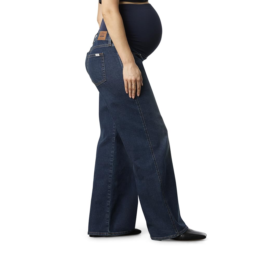 Levi Strauss Signature Gold Women's Maternity Comfort-Stay Wide Leg Jeans, (New) Faded Days, Small
