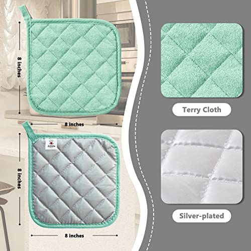 Joyhalo 6 Pack Heat Resistant Pot Holders - Terry Cloth Sets for Cooking & Baking