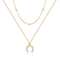 Turandoss Dainty Layered Choker Necklace, Handmade Y Pendant Necklace Multilayer Bar Disc Necklace Adjustable Layering Choker Necklaces for Women
