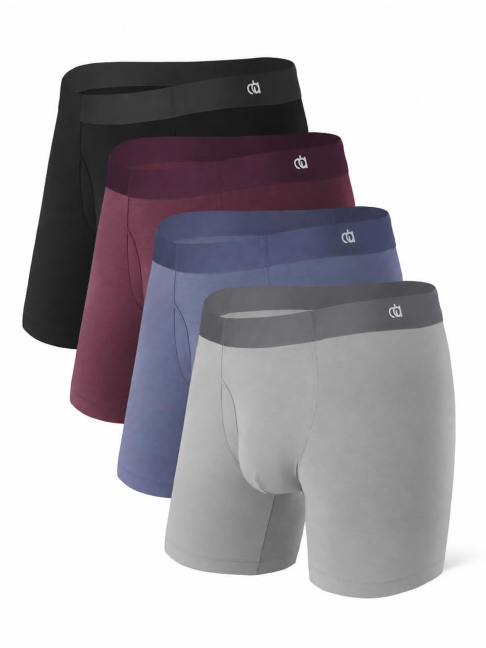 DAVID ARCHY Men's Ultra Soft Underwear Modal Boxer Briefs Slim Fit 6.5" | Second Skin Fabric Breathable, Smooth Low-Profile Waistband, Easy Access Side Fly, Tagless Anti Chafing for All-day Comfort