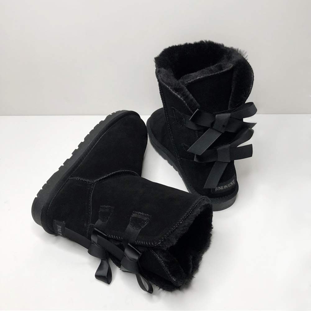 JOY IN LOVE Women's Snow Boots for Winter Mid-Calf high Back Bows