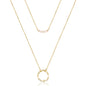 Turandoss Dainty Layered Choker Necklace, Handmade Y Pendant Necklace Multilayer Bar Disc Necklace Adjustable Layering Choker Necklaces for Women