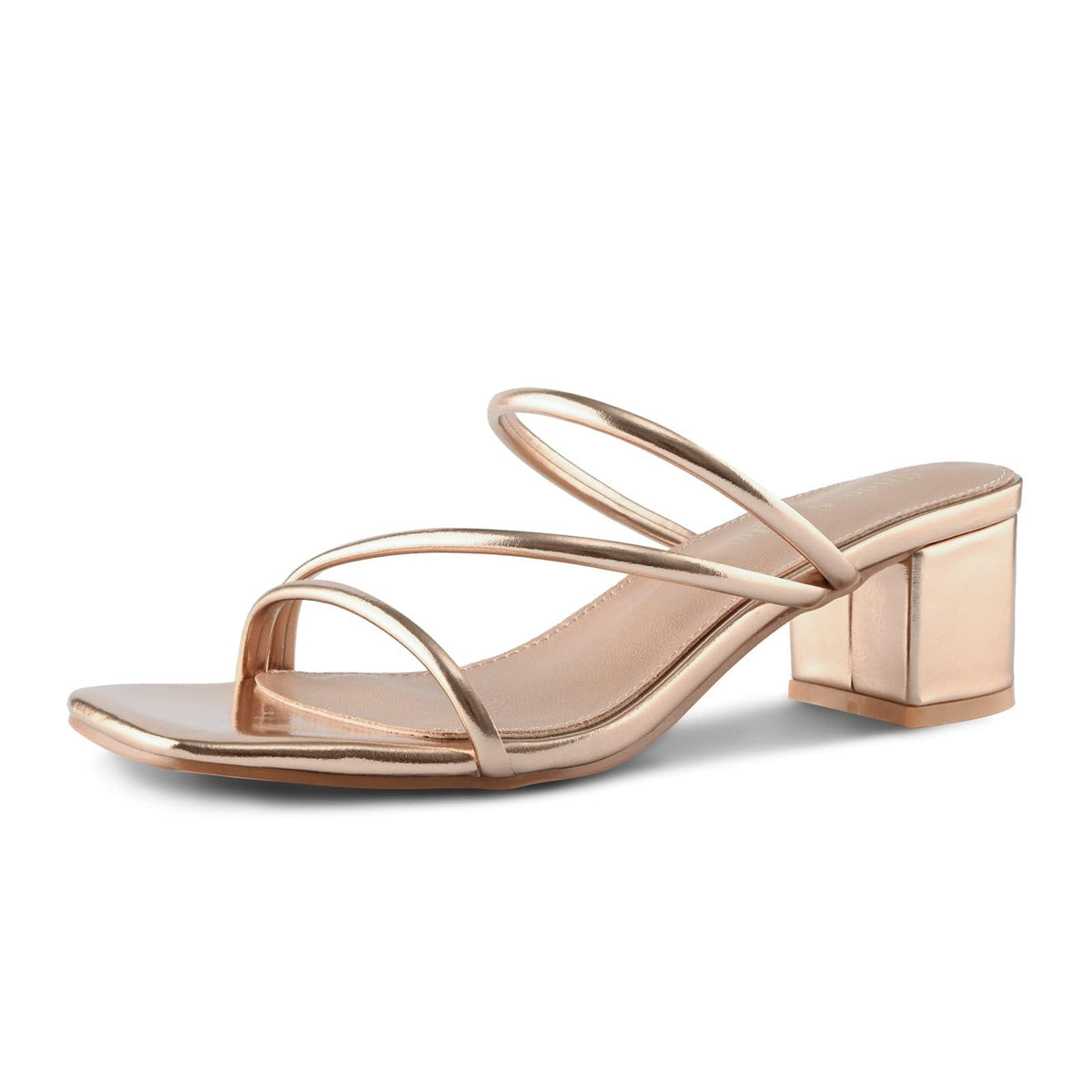 Shoe'N Tale Strappy Heels for Women Low Chunky Block Heel Heeled Sandals Square Open Toe Slip On Slides Mules(7,Gold)Shoe'N Tale Strappy Heels for Women Low Chunky Block Heel Heeled Sandals Square…