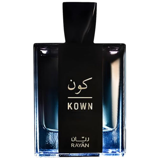 RAYAN Kown - Modern Woody Oud Perfume for Men, Arabian Eau De Parfum, 100mL (3.34 Fl oz) Perfumes Arabes Para Hombres, Long Lasting Perfume with Bergamot, Lavender, Cardamom - A Gift for All Occasions
