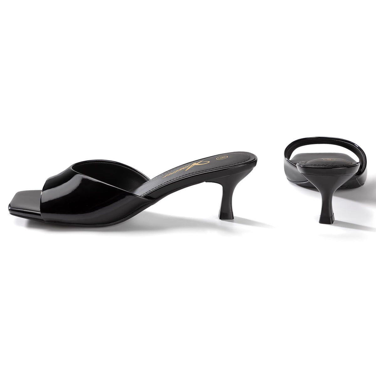 Athlefit Women's Kitten Heels Open Square Toe Heeled Sandals Slip On Comfortable Casual Clear Low Heels for Prom Si/ze 8Athlefit Women's Kitten Heels Open Square Toe Heeled Sandals Slip On Comfortable C…