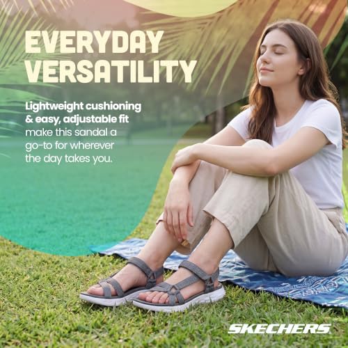 Skechers womens On-the-go 600 - Brilliancy Sport Sandal, Natural, 8 USSkechers womens On-the-go 600 - Brilliancy Sport Sandal, Natural, 8 US