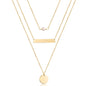 Turandoss Dainty Layered Choker Necklace, Handmade Y Pendant Necklace Multilayer Bar Disc Necklace Adjustable Layering Choker Necklaces for Women