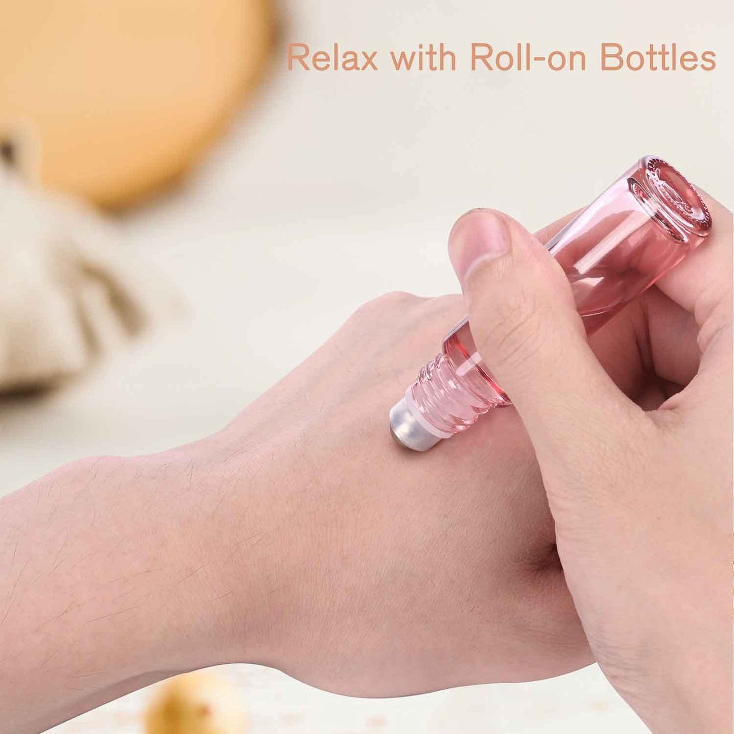 PrettyCare 4 Pack Amber Glass Oil Roller Bottles for Essential Oils 10ml, Roll On Bottles with Stainless Steel Roller Ball Leak-Proof Perfume Travel Refillable Bottle Empty, Beauty & Personal Care