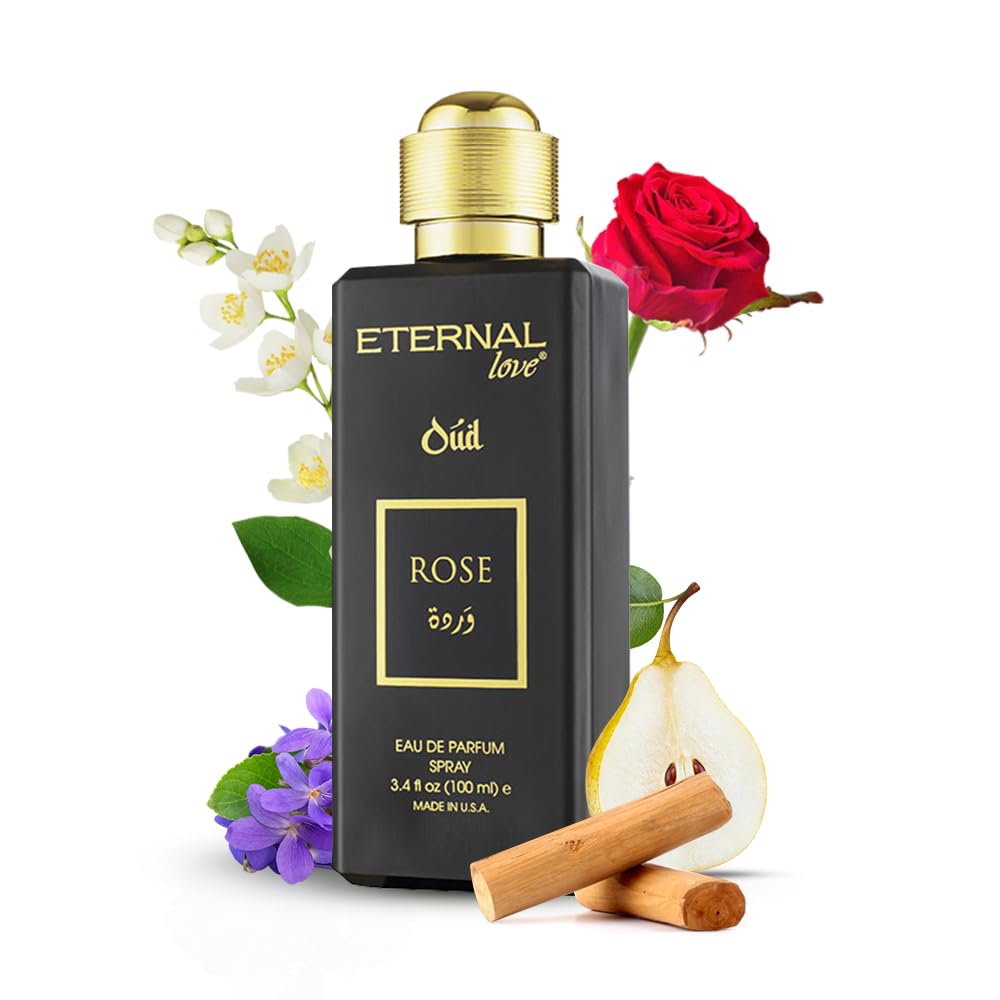 Eternal Love Amber Oud - Long Lasting Unisex Eau de Parfum - Warm Woody Oriental Fragrance with Oud & Amber - Dubai Inspired Arabic Scent - 3.4oz
