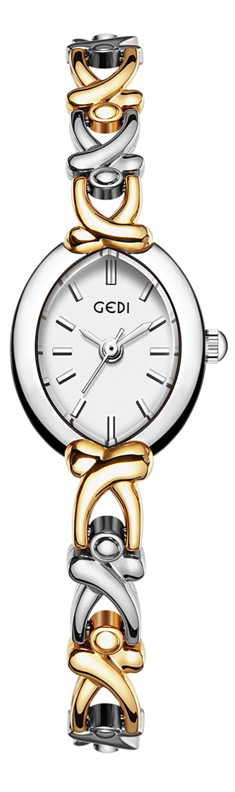 BESTKANG Elegant Vintage Oval Watches for Women - Slim Alloy Steel Band Quartz Dress Watch, Waterproof for Daily Wear & Formal Occasions