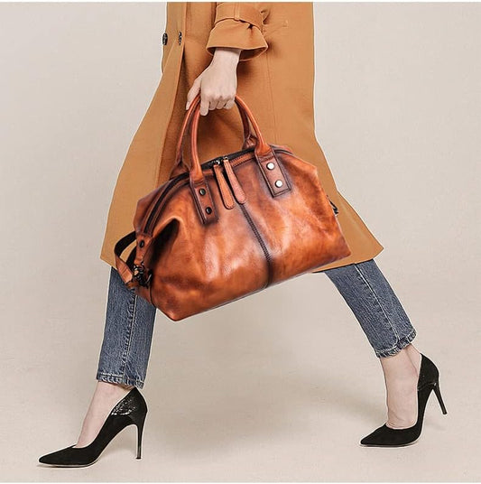 Iswee Satchel Bags Leather Purses for Women Handbag Shoulder Bag Hobo Tote | Retro Vintage Top Handle Cross Body Bag Large Capacity Doctor Bag Work Luxury Classic Design Pocketbooks