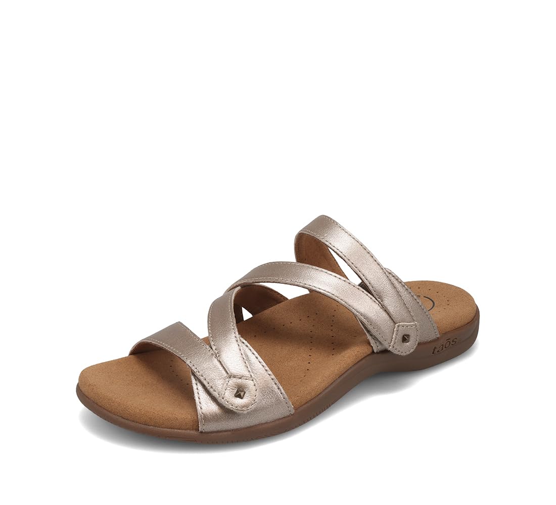 Taos Double U Premium Leather Women’s Sandal - Stylish Adjustable Strap Design with Arch Support, Cooling Gel Padding for All-Day Enjoyment and Walking Comfort