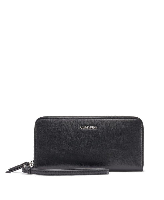 Calvin Klein Women's Key Item Saffiano Continental Zip Around Wallet With Wristlet Strap