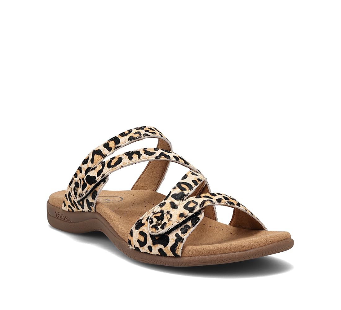 Taos Double U Premium Leather Women’s Sandal - Stylish Adjustable Strap Design with Arch Support, Cooling Gel Padding for All-Day Enjoyment and Walking Comfort