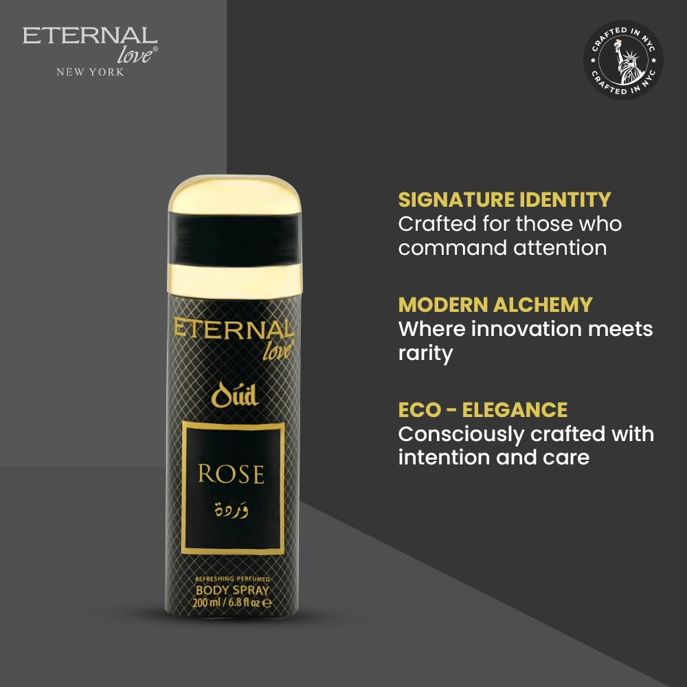 Eternal Love Amber Oud - Long Lasting Unisex Eau de Parfum - Warm Woody Oriental Fragrance with Oud & Amber - Dubai Inspired Arabic Scent - 3.4oz