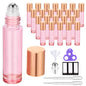 PrettyCare 4 Pack Amber Glass Oil Roller Bottles for Essential Oils 10ml, Roll On Bottles with Stainless Steel Roller Ball Leak-Proof Perfume Travel Refillable Bottle Empty, Beauty & Personal Care