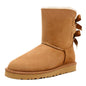 JOY IN LOVE Women's Snow Boots for Winter Mid-Calf high Back Bows