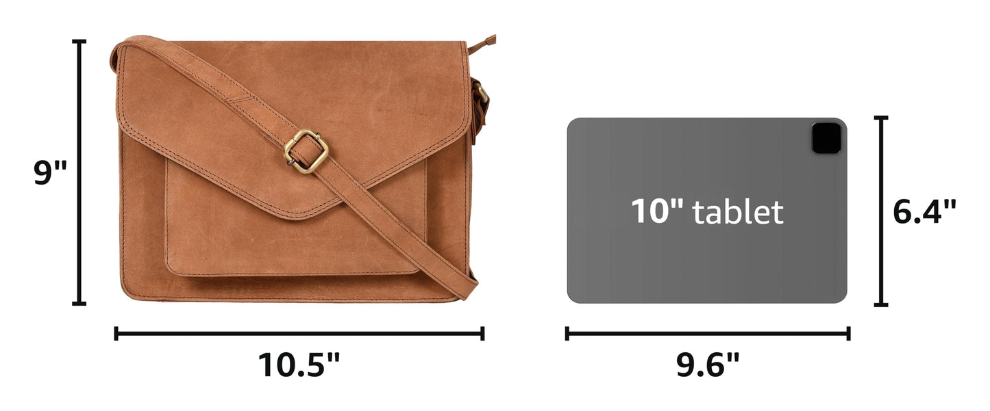 Leather Flapover Crossbody Handbag Purse for Women with Adjustable Strap & Overflap Snap Closure Tote/Bag
