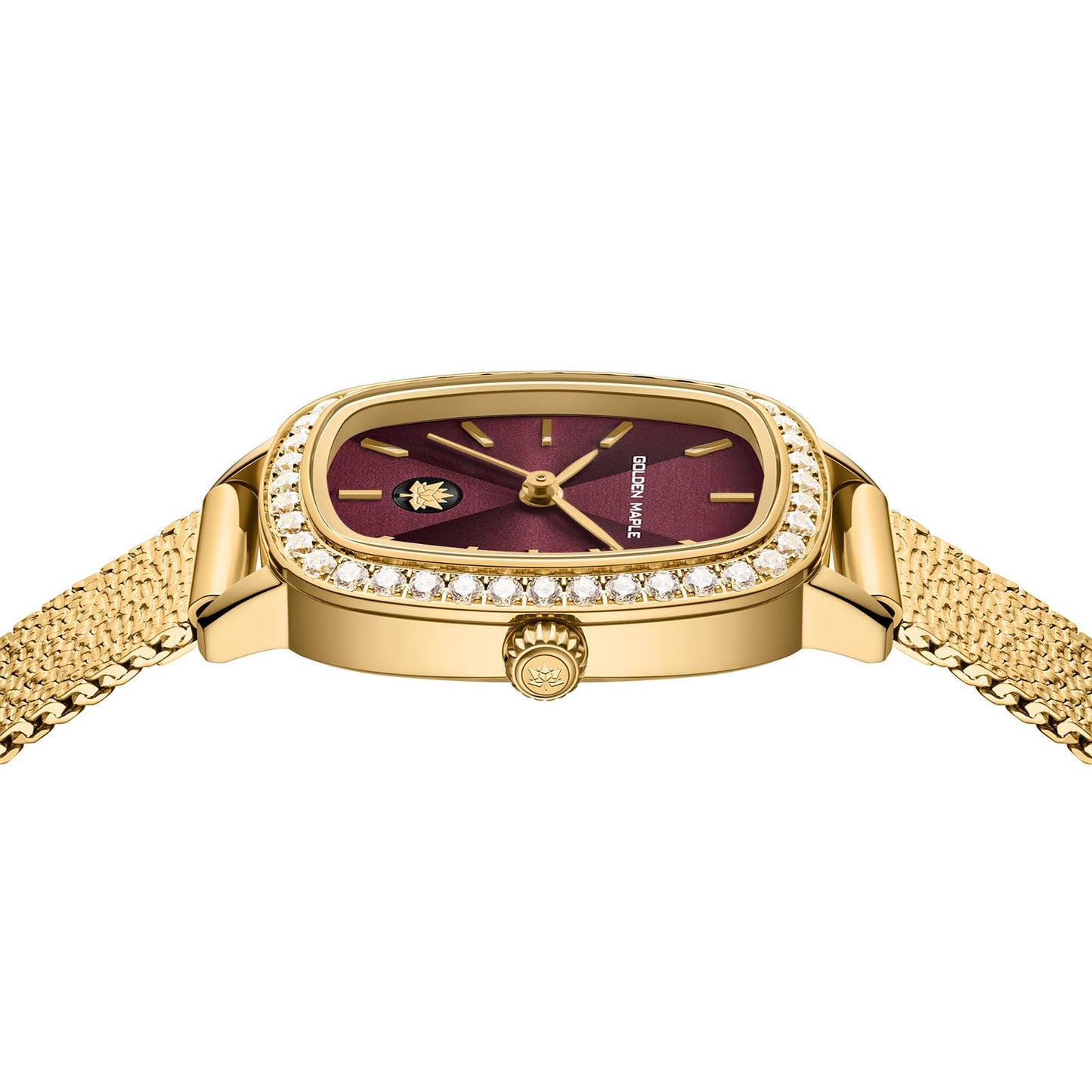 GOLDEN MAPLE Watches for Women, Dainty Gold Watch with Small Stainless Steel Case, Quartz Movement and Water Resistant, Adjustable Mesh Band