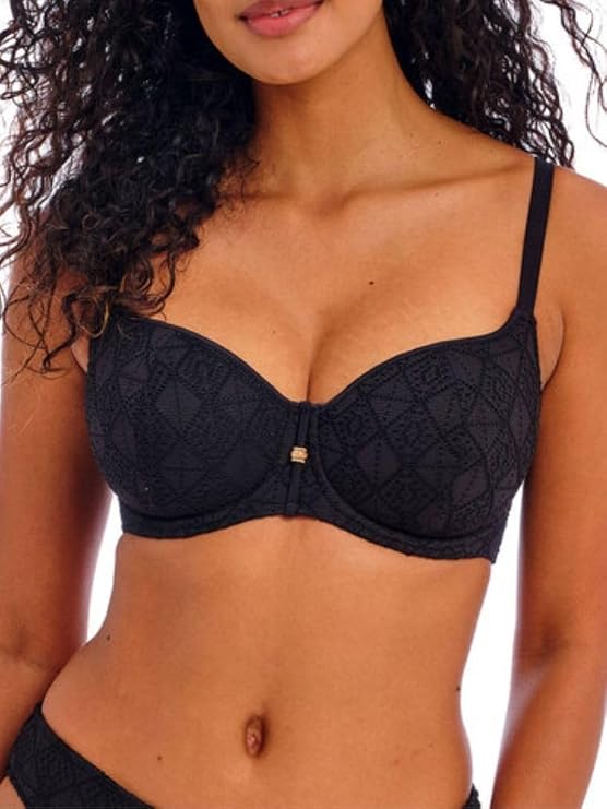 Freya Women's Nomad Nights Underwire Sweetheart Bikini Top Black 34D (Clearance)
