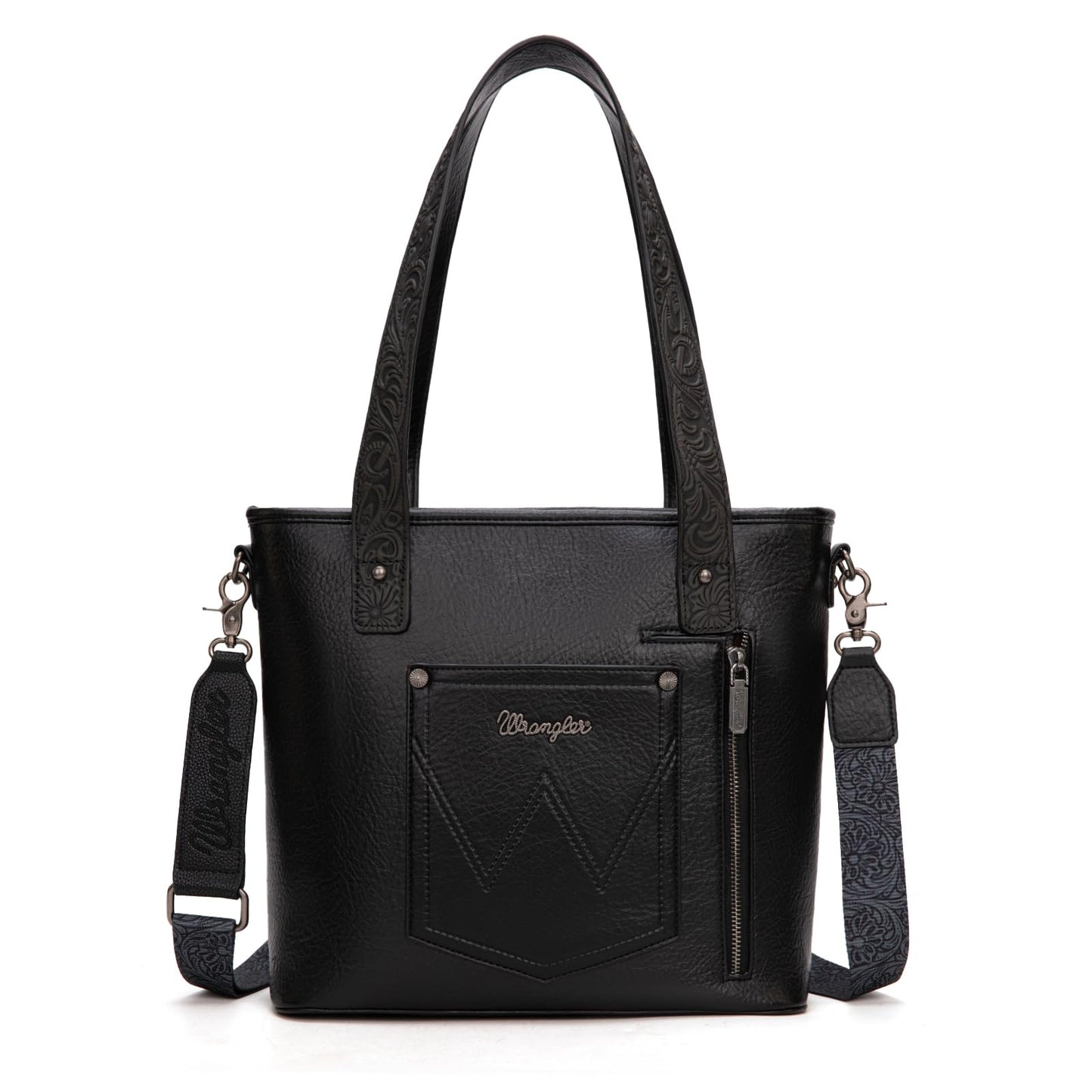 Montana West Wrangler Cowhide Tote Bag for Women Western Tooling Handbag Leather Fringing with Turquoise Stone Concho