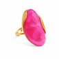 Mchic Colorful Chunky Statement Ring for Women: Boho Large Oval Acrylic Finger Ring Stainless Steel Adjustable Beach Summer Y2K Handmade Jewelry Gift for Women