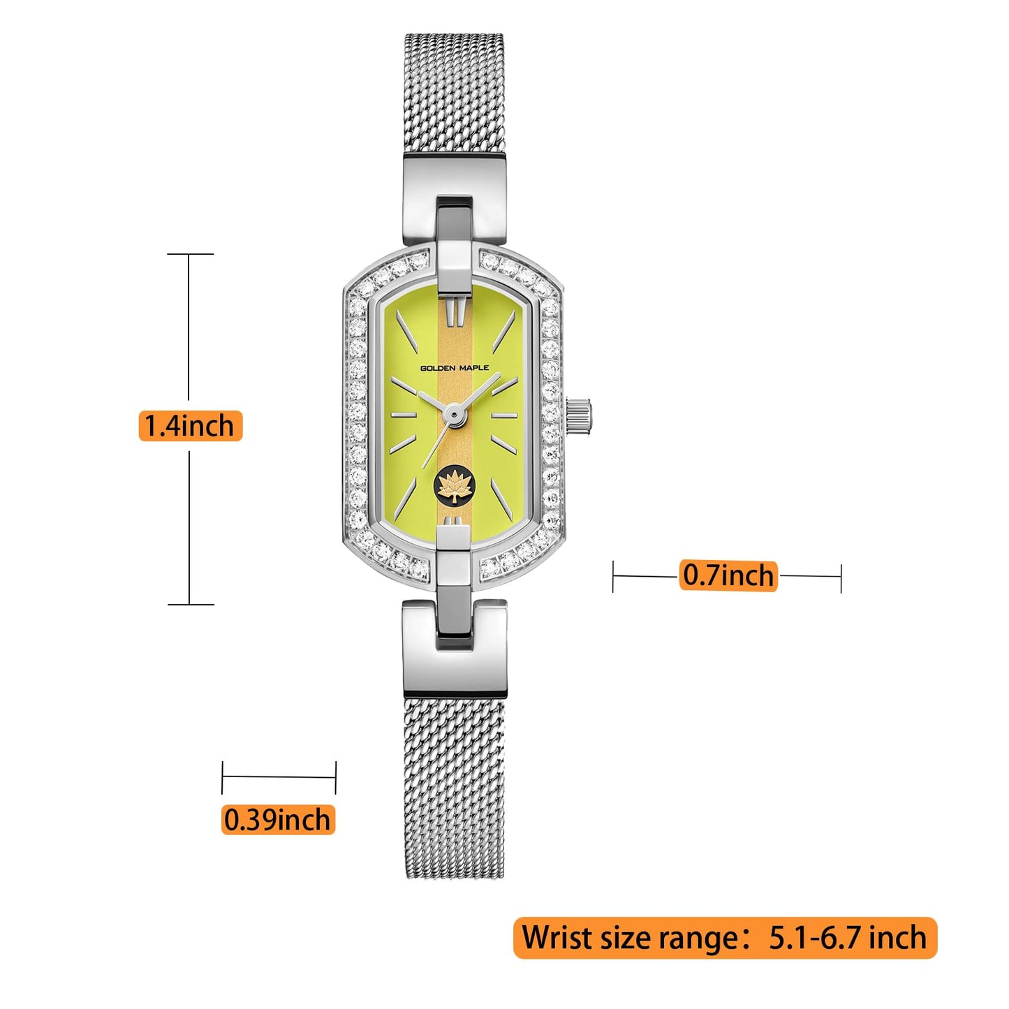 Golden Maple Watches for Women, Small Oval Stainless Steel Case, Mother fo Pearl Dial, Dainty Ladies Watches, Luxury Gifts for Her