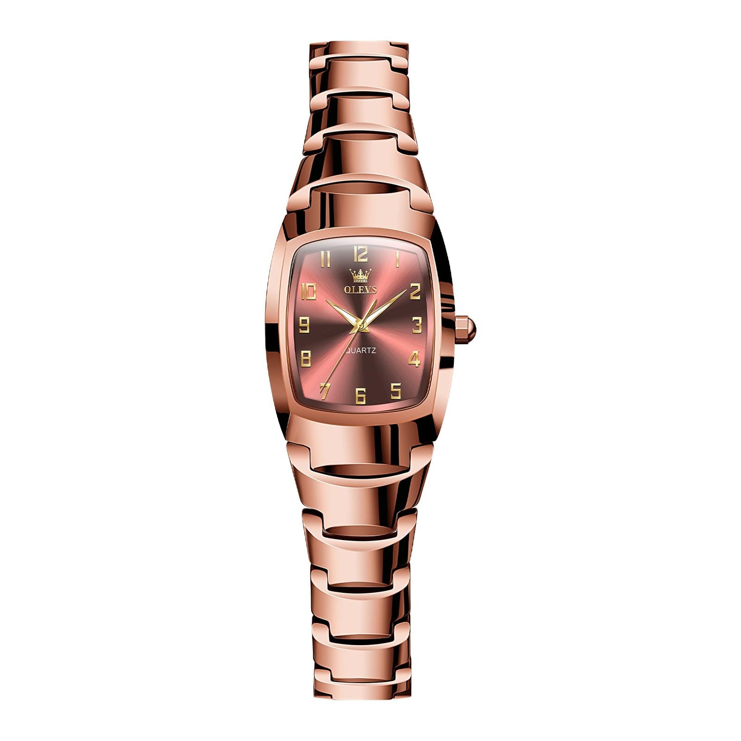 OLEVS Watch Women Luxury Classic Stainless Steel Small Wrist Dress Watches for Women Waterproof Analog Day Date Dainty Fashion Dress Female Watch-(Black/Rose Gold/Gold Face)