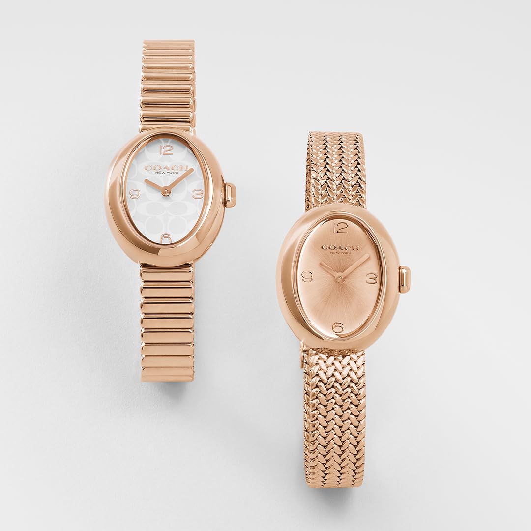 COACH Women's Sammy 2H Quartz Bracelet Watch, 22.5mm Petite Oval Case, Premium Fashion, Everyday Wear - Gift for Her